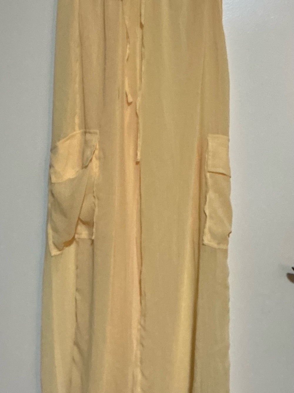 Light Yellow Women's Cover- Up with Cargo Pockets